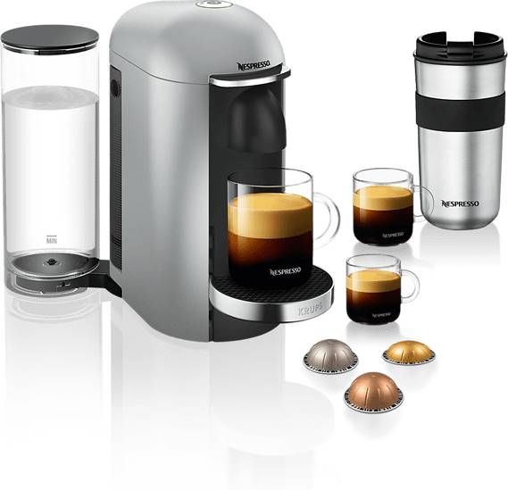 Nespresso Krups koffieapparaat VertuoPlus Deluxe Rond(Zilver ) online kopen